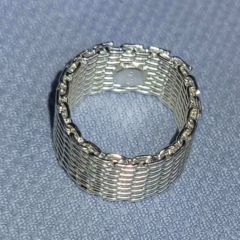Sterling Silver Marked .925 Mesh Ring